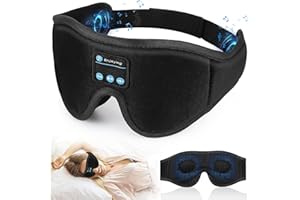 ACEMALL Mascherina per Dormire Bluetooth 3D, Mascherina Notte Occhi Donna e Uomo, Sleep Mask Bluetooth 3D Ultra Morbido Maschera Notte Per Dormire, Viaggiare, Yoga, Blackout al 100%, Zero Pressione Oculare