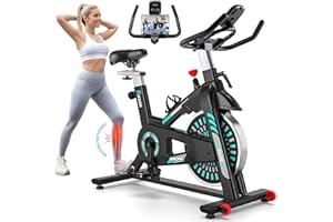 Heimtrainer Fahrrad mit Magnetwiderstand für Zuhause, Riksion Ergometer Hometrainer mit LCD-Monitor und Tablet-Ständer, FitnessFahrrad bis 160 kg Belastbar, Trainingsgeräte für Das Ausdauertraining