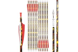 surwolf Archery Carbon crossbow bolt 16" 17" 18" 20" 22" Crossbow arrows, Hunting carbon arrow for Crossbow with 4" Vanes Hunting crossbow arrows 12pcs