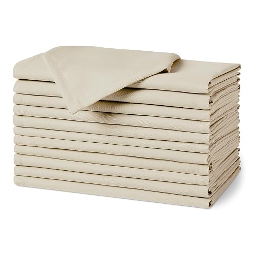 Amazon Basics Stoffservietten beige, 12er-Pack