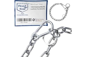 NIETFULLTHINGS Nierdzewny łańcuszek kombi dla psów – oryginalny produkt z blokadą ciągnącą – stal szlachetna łańcuszek dla psa z krótkimi ogniwami – grubość 4 mm – długość 55 cm naszyjnik dla psa z ogranicznikiem ciągu