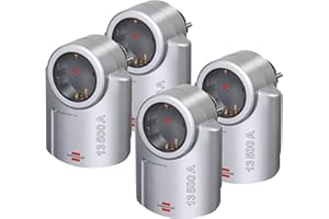 LED UNIVERSUM Brennenstuhl PRIMERA-Line, Adattatore di corrente con protezione da sovratensioni (Adattatore come protezione per apparecchiature elettriche) colore: Argento/Nero