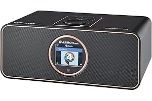 Albrecht DR 884 Kompaktanlage, 27884, Internetradio, Digitalradio, DAB+, UKW mit RDS, Bluetooth, USB, Farbdisplay, Musikstreaming via Smartphone-App möglich, 2 x 7 W, Farbe: schwarz