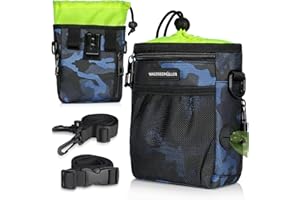 Waldseemüller Sac de Dressage pour Chien, Pochettes à Friandises de Nourriture Traiter, Poches de Formation d'animal avec Clip Ceinture Ajustable Distributeur de Déjections Canines