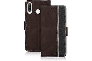 Vaitasy Funda Huawei P30 Lite, Magnética Cuero PU Cover con Ranura para Tarjeta Carcasa Soporte Múltiple Ángulo Funda Compatible con P30 Lite, Marrón