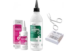 Ellisalano Polvo de Limpieza de oídos para Mascotas, Polvo de depilación de oídos, Mantiene Las Orejas de tu Mascota limpias y saludables (B)