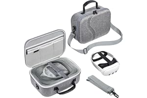 iEago RC Carry Case for Meta Quest 3, Travel Storage Bag Carrying Case VR Headset/Elite Head Strap, Controller Grips Hard Case, Fixed Storage Controllers and Head Strap and Accessories Quest 3 Case