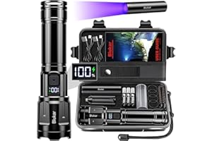 Blukar LED Torch Super Bright - 3 Color Temperatures & 4 Modes, Rechargeable, Long-Lasting 5000mAh, Adjustable Focus, IP67 Waterproof Handheld Torch Flashlight for Camping, Emergency, Hiking etc.