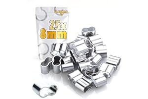 ‎FUXTON fuxton 25 STK Profi Seilklemme 8 mm Würgeklemmen aus Aluminium, rostfrei, für Expanderseil, Planenseil, Gummiseil