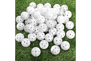FASWIN Tebery 100 Pack White Plastic Golf Training Balls - Airflow Hollow 5 Inch Wiffle Golf Balls for Driving Range, Swing Practice, Home Use