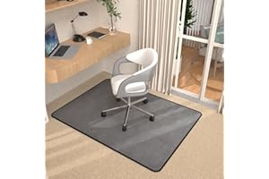 PLACOOT Heavy Duty Office Chair Mats for Carpeted and Hardwood Floor 120 x 90 cm Carpet Protector Chair Mat for Home and Office Floor Mat for Office Chair Anti-skidding Light Gray