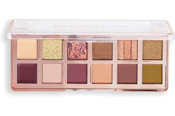 Makeup Revolution, Palette d'Ombres à Paupières The Eternal Icon Green, Finitions Crème, Matte & Irisées, 12 Teintes Mélangeables