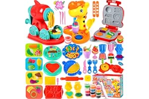 NEMMXUB Formine per Plastilina, 52 Pezzi, giochi di plastilina per bambini 2-12 anni, Plastilina Accessori, regalini fine festa compleanno per Ragazzo Ragazza, Pasta da Modellare, 12 vasetti