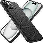 Spigen iPhone 15 ile Uyumlu Kılıf Liquid Air Kaymaz Dokulu Y&uuml;zey Siyah Kapak - ACS06790 (Spigen TR Garantili)