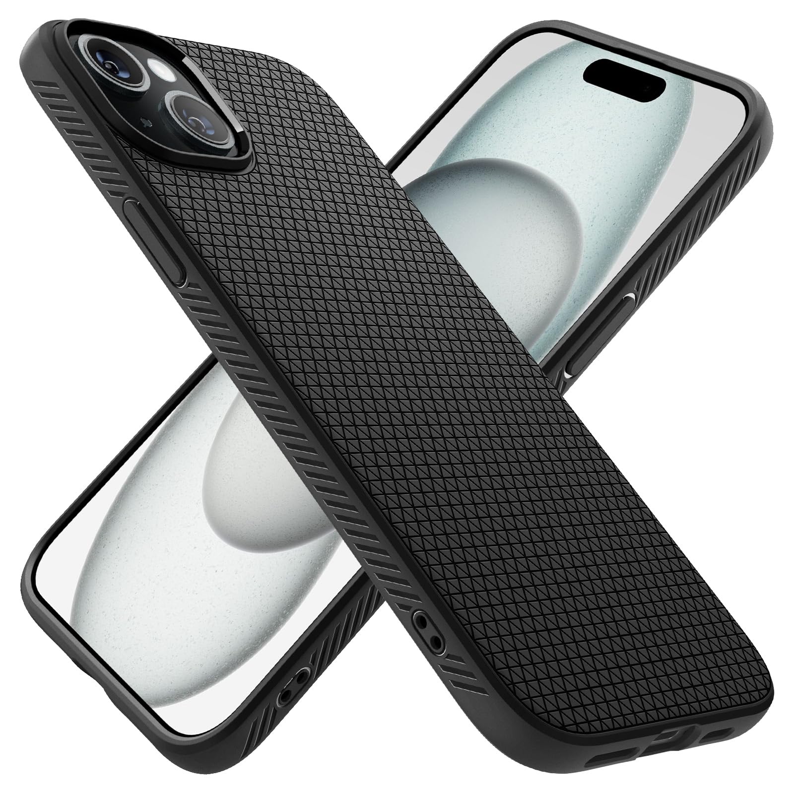Spigen Liquid Air Cover Compatible with iPhone 15 (Matte Black)