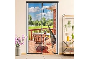 BukyTom Zanzariera Magnetica Porta 120x240 - Nera Tenda Zanzariere Magnetiche per Porta Balcone - Magnete Zanzariera con Calamite - Magnetic Door Screen - Rete Fine Magneti Anti Zanzare