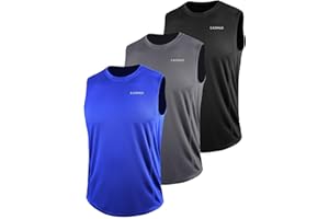 Cadmus Men's 3 Pack Running Tank Tops Breathable Workout Sleeveless Gym Fitness Vests Quick Dry Training Bodybuilding T-Shirts