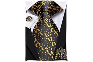 Hi-Tie Herren Weihnachtskrawatte Set Krawatte Einstecktuch Manschettenknöpfe Set Match Rentier Schneeflocke Xmas Baum Muster für Hochzeit Prom