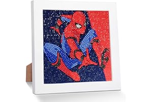 QDUODUO Diamond Painting mit Rahmen für Kinder ab 6 Jahre und Erwachsene Anfänger, Cartoon Spidey 5D Diamant Malerei Bilder, 18x18cm Kleine DIY Bastelset, Mosaikherstellung Basteln Kit für Geschenke