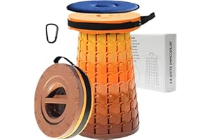 ALEVMOOM Tabouret Pliant Portable de 50CM avec Coussin Tabouret Pliable Rétractable - Capacité Max de 450kg Tabouret de Camping avec Siège Plus Rand et Plus Solide pour Jardin