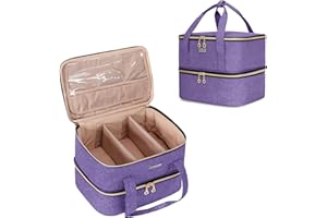 BAFASO Organizador Esmaltes de Uñas para 40 Botellas (15ml - 0.5 FL.oz) y Lámpara Secadora de Uñas, Estuche Esmalte de Uñas, Bolsa para Esmalte de Uñas (Solo Bolsa), Púrpura