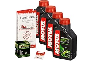 FEUERSTUHL.DE GMBH Motul 10W-40 Öl + HiFlo Ölfilter für Kawasaki VN 900 Classic/Custom, VN900B VN900C - Ölwechselset inkl. Motoröl, Filter, Dichtring