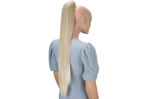 CAISHA 70cm Postiche Natte Queue De Cheval Extensions De Cheveux Raide Blond Clair H161