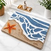 Roseate Starfish Super Soft Anti Skid (40x60 cm) Super Absorbent Mats Microfibre 2000 GSM Mat for Bathroom/Bedroom/Kitchen/Do