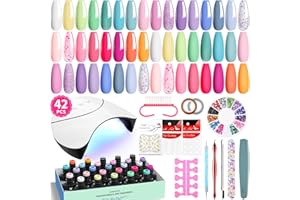 VANREESA Kit Unghie Gel Completo, Rosa Blu Viola Smalto Semipermanente Unghie 24 Colori Kit Semipermanente Unghie con 36W Lampada U V Set Manicure per Principianti Regalo per Donne