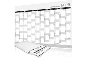 Väggkalender XXL 2026, stor årskalender, A1, årsplanerare, 2026, 84 x 59 cm, väggplanerare med veckor, helgdagar, storformat