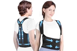 Sioven Back Posture Corrector for Men and Women - Adjustable Back Brace Lumbar Support Shoulder Straightener Belt Relief Pain from Upper Back Shoulders Neck - Clavicle Hunchback Support (Black, S)
