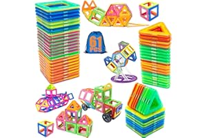 Dazhtu Costruzioni Magnetiche, 61 Pezzi Costruzioni Magnetiche Giochi Bambini, Divertente Giocattolo da Costruzione Educativo, Scelta Giocattolo Perfetta per Ragazzi e Ragazze dai più di 3 anni