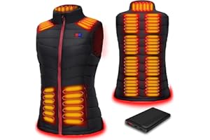 WEKIT Heizweste Damen mit Powerbank 15000mah, Beheizte Weste Damen mit 13 Heizzone, Leichte Elektrische Wärmeweste Damen,Beheizte Jacke für Outdoor