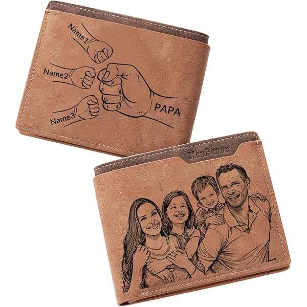 Portafoglio da uomo personalizzato con foto, regalo per la festa del papà