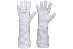 URBANSBEE Guanti Apicoltura Professionali, Guanti Lunghi Resistente alle Punture D'api | Pelle Guanti Apicoltura Protezione | Durevoli e Traspiranti | 1 Paio Per principianti ed esperti | unisex