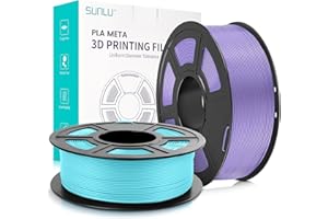 SUNLU Meta PLA Filament 1.75mm, Neatly Wound PLA Meta Filament, Bonne Ténacité, Bonne Fluidité, Imprimante 3D Rapide, Précision Dimensionnelle +/- 0,02 mm, 2KG (4.4lbs), Bleu Glace+Taro Violet