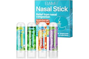 ‎QLIGES Nasal Stick 4 Pack, Inhalierstift für Die Nase Sofortige Erleichterung bei Einer Verstopften Nase und Leichtes Atmen mit Erfrischendem, Kühlem Gefühl Perfekt für Arbeit, Studium oder Reisen