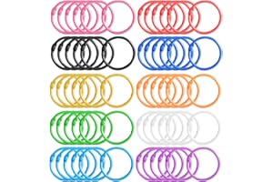 HAREWU 60 anillos de libros de colores,30mm de Anillas de Encuadernación de Metal, Anillas de Carpetas Sueltas de Libro de Colores para Tarjeta de Estudio Álbum de Fotos de Recuerdos,Diario Manualidades