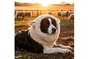 ONMYGOGO Divertente costume da pecora per cani, graziosa parrucca pelosa per animali domestici, per Halloween e Natale, accessori per abbigliamento per animali domestici (pecora, taglia L)