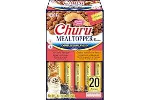 Churu Meal Toppers by INABA Cat Treat - Chicken Variety Box - 1 Pack (20x 14g) / Soft & Creamy, Delicious & Healthy Purée Food Topper, Natural, Grain Free