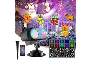 COOLWUFAN Halloween Christmas Projector Lights Decorations, 2025 Upgrade Outdoor Indoor Holiday Projector Lights with Remote and 20 HD Effects(3D Ocean Wave) for Xmas Halloween Party Yard Decor