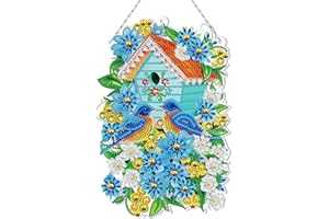 Kits de Peinture au Diamant de Noël, ARTOWN 5D Full Drill Diamond Painting Kit Bague Fleur Pour Portes et Fenêtres Décoration de Noël