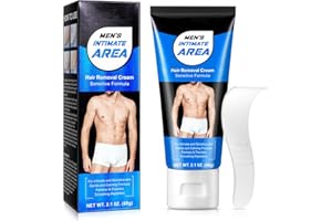 UOCASI crema depilatoria íntima para hombres - crema depilatoria súper suave e indolora en áreas sensibles - 60 gramos en genitales, bikini, pubic, piernas y caderas, caderas, hidratación las 24 horas