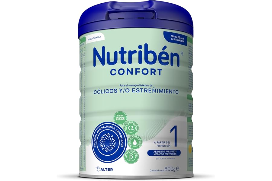 Nutribén Confort - Leche en Polvo Bebé AntiCólicos y AntiEstreñimiento desde el Primer Día | Alimento Completo | sin Aceite d