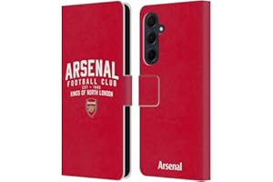 Head Case Designs Officially Licensed Arsenal FC Kings Of North London Typography Leather Book Wallet Case Cover Compatible With Samsung Galaxy A35 5G