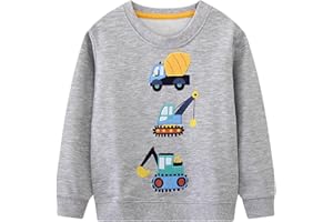 Dinopjs Kinder Jungen Pullover Sweatshirt Süß Langarm Baumwolle Dinosaurier Cartoon Jurassic Planeten Bagger Kran Muldenkipper Traktor Winter & Frühling Weihnachten Warm Oberteile 2-7 Jahre