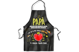 KAÏDENSÏ Idea Regalo Festa del Papà Originale – Grembiule al Papà Migliore del Mondo – Grembiule Cucina Papà - Idee Regali Divertenti – Gadget Compleanno Originali per Lui
