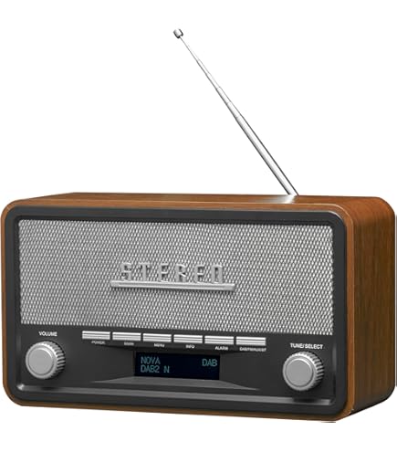Logical Bush Retro DAB Radio - kremowe z dołączonym kablem