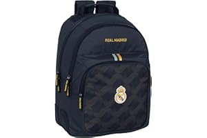 Safta REAL MADRID 2ª EQUIPACIÓN 23/24 - Mochila Escolar Infantil, Ideal para Niños de Diferentes Edades, Cómoda y Versátil, Calidad y Resistencia, 32x15x42 cm, Color Azul Marino
