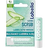 Labello Scrub Idratante Aloe Vera 4.8 g, Scrub Labbra con particelle esfolianti, aloe vera bio e vitamina E, Scrub labbra esf